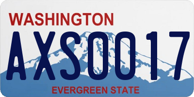 WA license plate AXS0017
