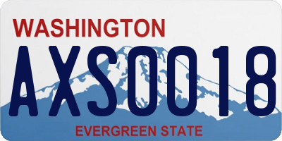 WA license plate AXS0018