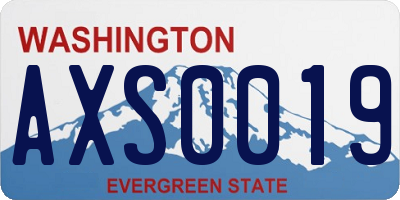 WA license plate AXS0019