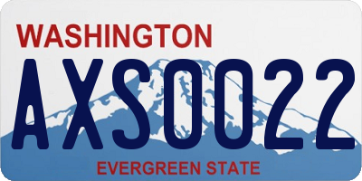 WA license plate AXS0022