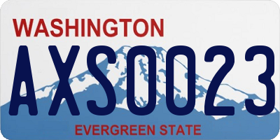 WA license plate AXS0023