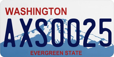WA license plate AXS0025