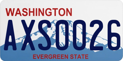 WA license plate AXS0026