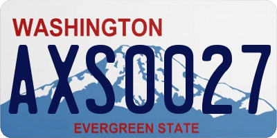 WA license plate AXS0027