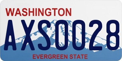 WA license plate AXS0028
