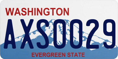WA license plate AXS0029