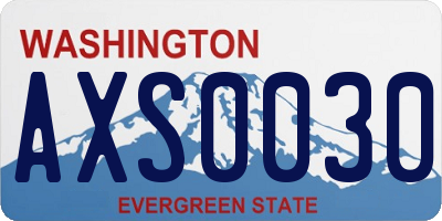 WA license plate AXS0030
