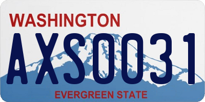 WA license plate AXS0031