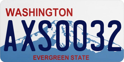WA license plate AXS0032