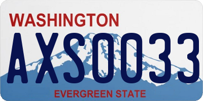 WA license plate AXS0033