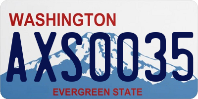 WA license plate AXS0035