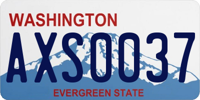 WA license plate AXS0037