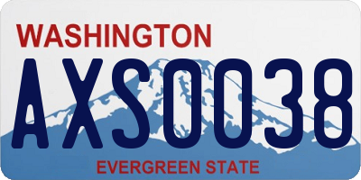 WA license plate AXS0038