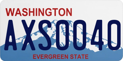 WA license plate AXS0040