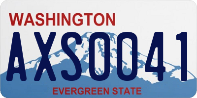 WA license plate AXS0041
