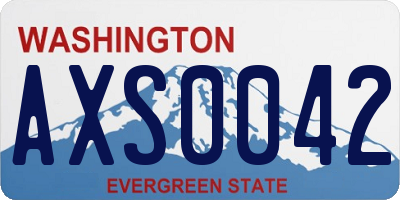 WA license plate AXS0042