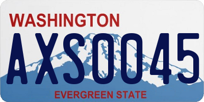 WA license plate AXS0045