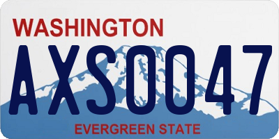 WA license plate AXS0047