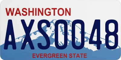 WA license plate AXS0048