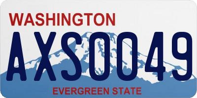 WA license plate AXS0049