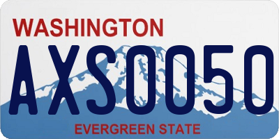 WA license plate AXS0050