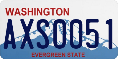 WA license plate AXS0051