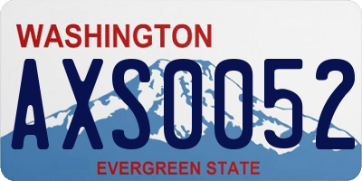 WA license plate AXS0052