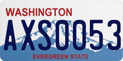 WA license plate AXS0053