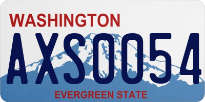 WA license plate AXS0054