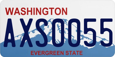 WA license plate AXS0055