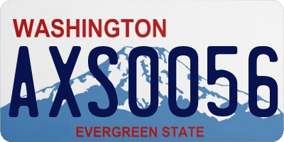 WA license plate AXS0056