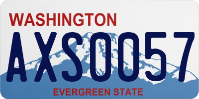 WA license plate AXS0057