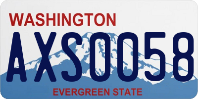 WA license plate AXS0058