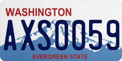 WA license plate AXS0059