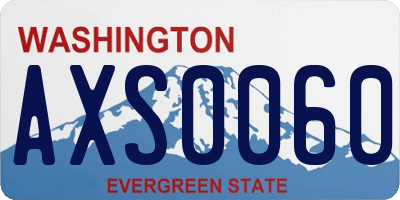 WA license plate AXS0060