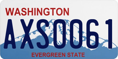 WA license plate AXS0061