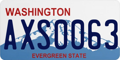 WA license plate AXS0063