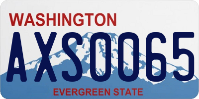 WA license plate AXS0065