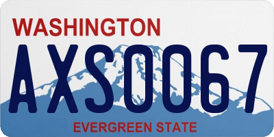 WA license plate AXS0067