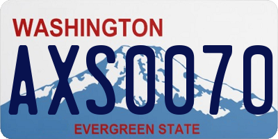 WA license plate AXS0070