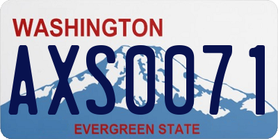 WA license plate AXS0071