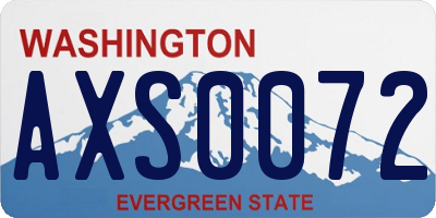 WA license plate AXS0072