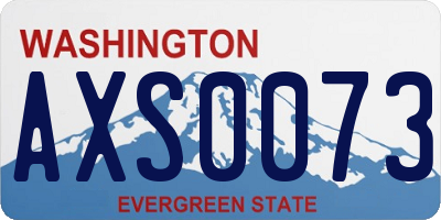 WA license plate AXS0073
