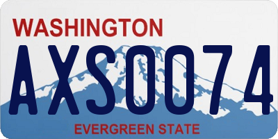 WA license plate AXS0074