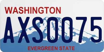 WA license plate AXS0075