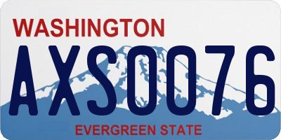 WA license plate AXS0076