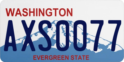 WA license plate AXS0077