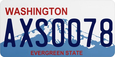 WA license plate AXS0078