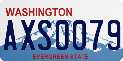WA license plate AXS0079