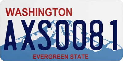 WA license plate AXS0081
